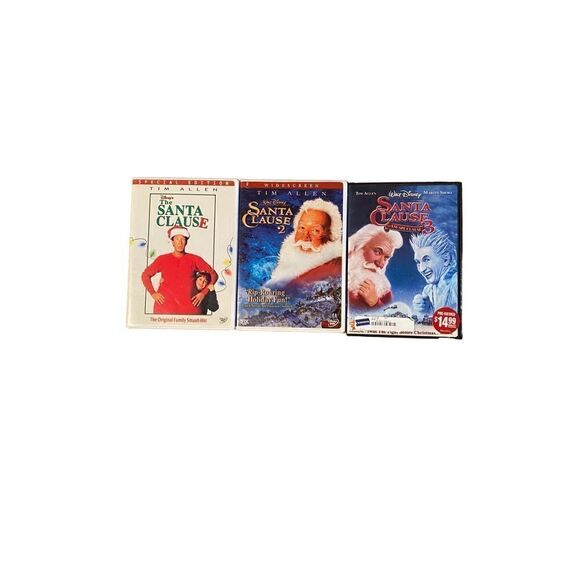 Santa, CLAUSE Disney three-piece DVD set 1 ,2 and three Tim Allen Christmas DVDs - Picture 1 of 4